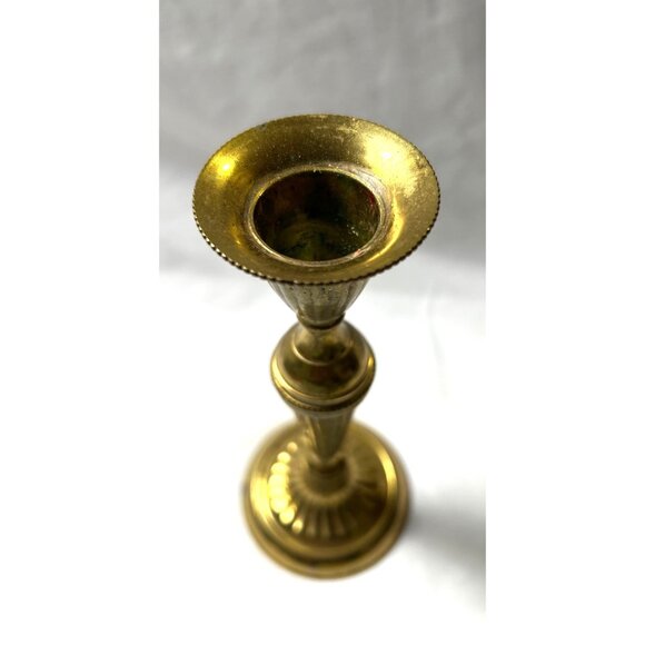 Hampton Brass Vintage Taper Candle Holder # 88381 8 Inch Tall Made In India - Picture 2 of 7